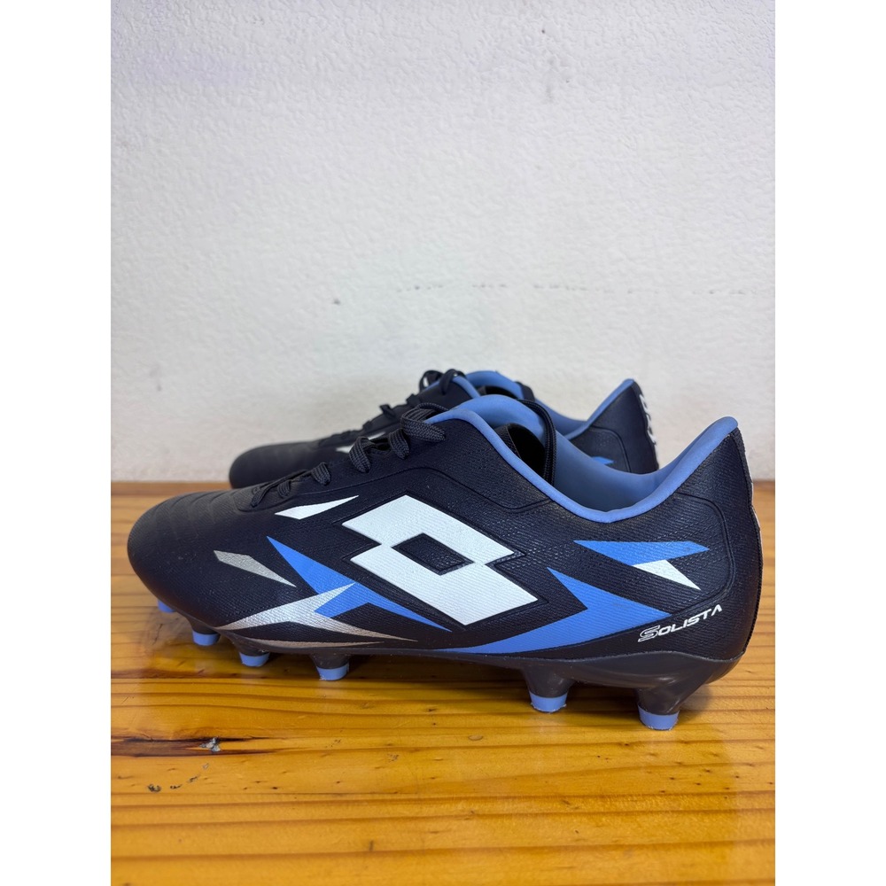 Lotto Solista Soccer Cleats Mens 9 Navy Blue Firm Ground Athletic Football Shoes